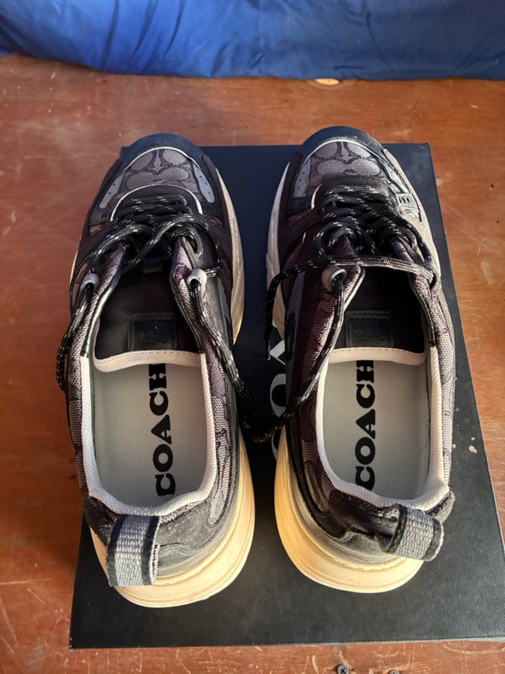 Coach Men's Black and Tan Chunky Lace-Up Sneaker - Picture 4 of 6